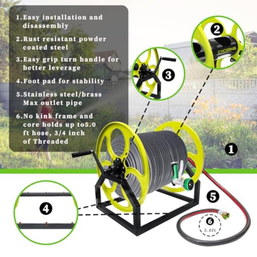 Heavy Duty Garden Hose Reel wi - Reel Handle avis et prix